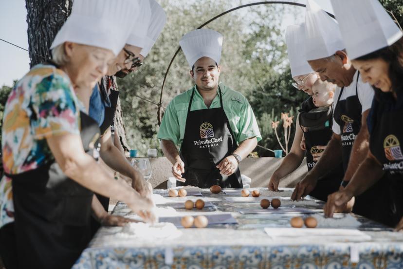 Cooking class in action